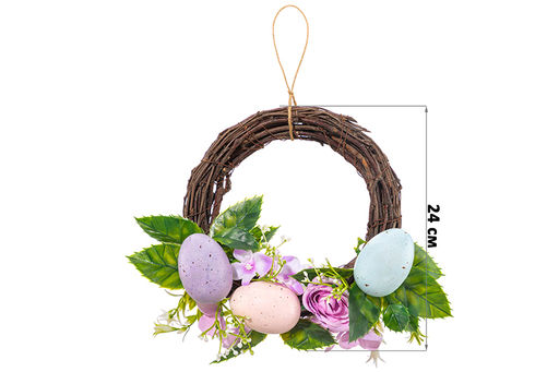 Пасхальное украшение венок 24*24*6,5 см "Нежность"