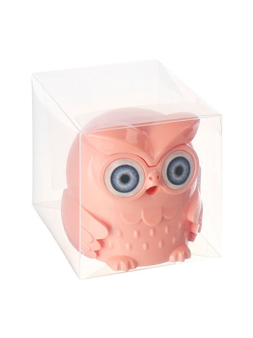 Точилка для карандашей механическая Calligrata «Сова», с контейнером, персиковая