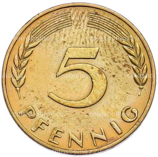 Монета 5 пфеннигов 1950 года J Западная Германия (ФРГ)