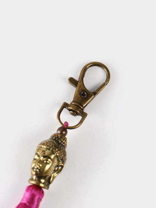 Брелок-кисточка «Будда», 17 см, фуксия, золотистый