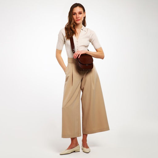 Сумка женская мессенджер TEXTURA на магните, 17×8×19 см, коричневая