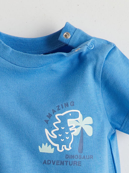 Bask?l? Erkek Bebek Penye Tulum