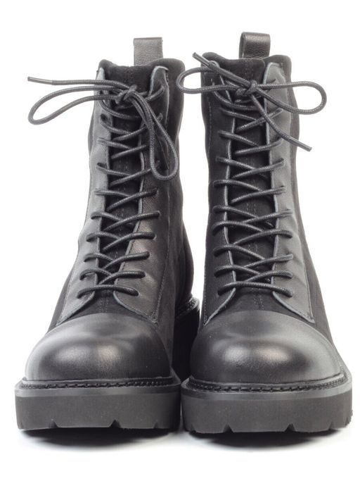 01-M03 BLACK Ботинки демисезонные женские (натуральная кожа, велюр, байка) - Фабричный китай фото 6