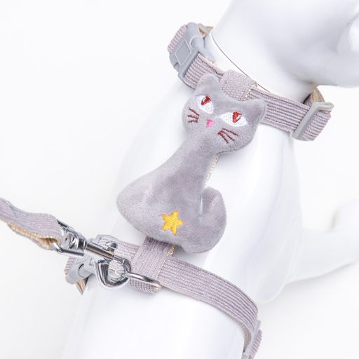 Комплект амуниции с игрушкой, M, поводок 120 х 1,5 см, серый - Пижон фото 4