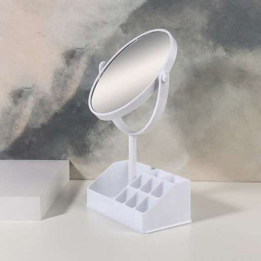 Зеркало с подставкой, с увеличением х2, двустороннее, 16.5×29 см, (d=14.3 см), МИКС