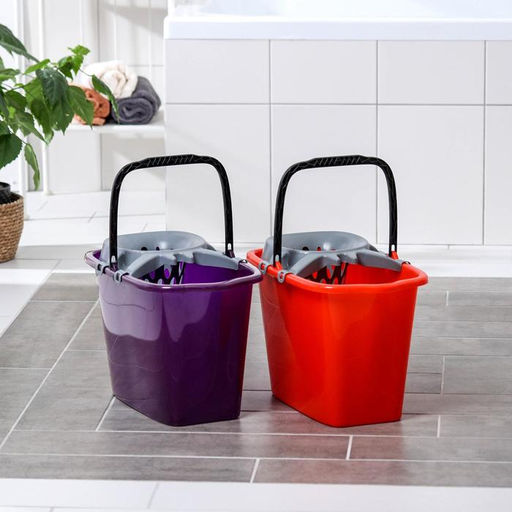 Ведро прямоугольное МОП, 15 л, со сливом и отжимом, МИКС