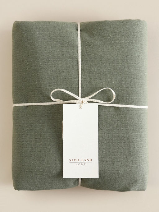 Простыня на резинке SL Home Linen collection 200*200+30 см , цв.зелёный, лён30%/хлопок70%