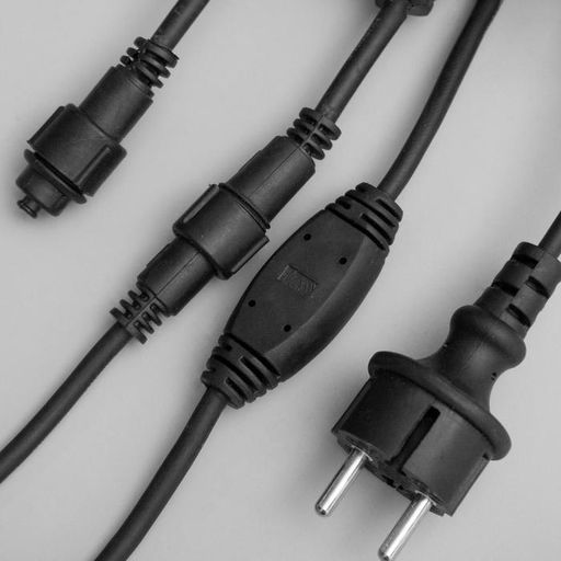 Гирлянда «Занавес» 2×1.5 м, IP65, УМС, тёмная нить каучук, 300 LED, свечение белое, 220 В