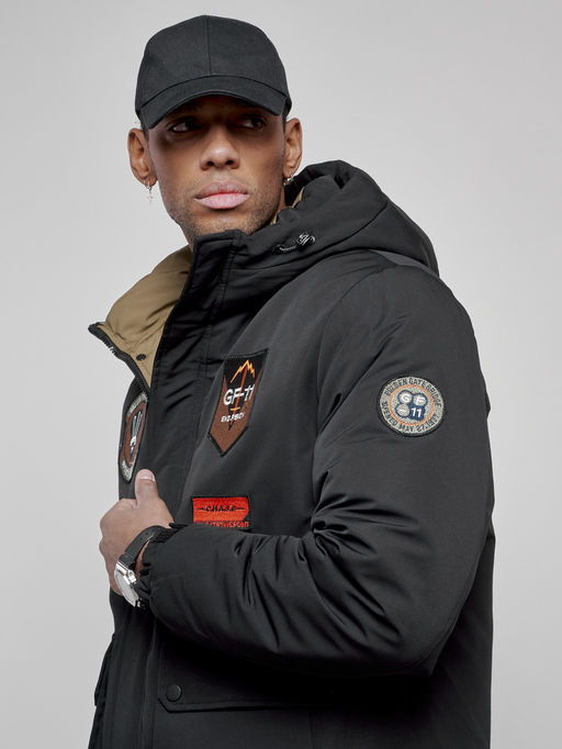 Куртка мужская зимняя с капюшоном молодежная черного цвета 88917Ch - Mtforce фото 10