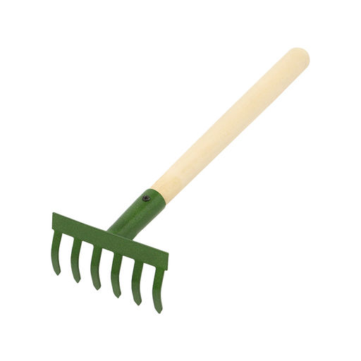 Цена за 2 шт. Малые прямые грабли, 6 зубцов, длина 31 см, металл, деревянная ручка