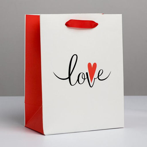 Цена за 2 шт. Пакет подарочный ламинированный, упаковка, «Love», MS 18×23×10 см