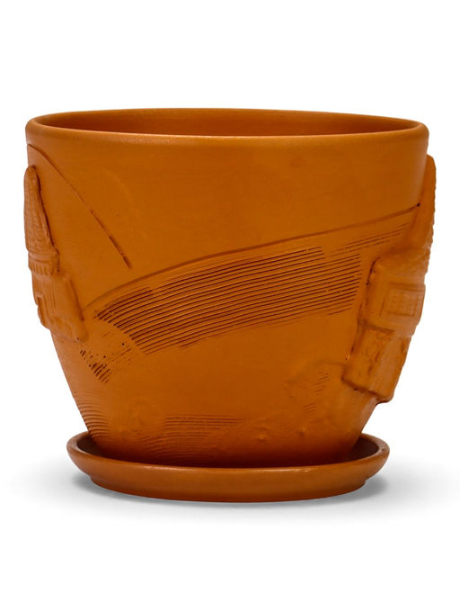 Горшок цветочный с поддоном 2,5 л, d18/h16 см терракот керамика, "Голландия" (М)