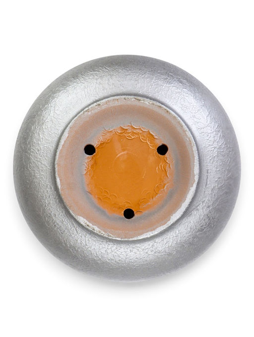 Горшок цветочный с поддоном 5,4 л, d22/h19 см серый керамика, "Перл" (М)