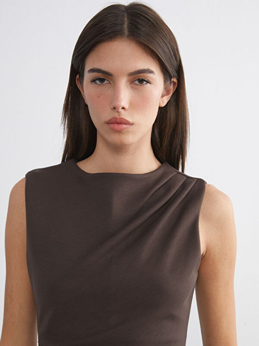 Bisiklet Yaka B?zg?l? Elbise