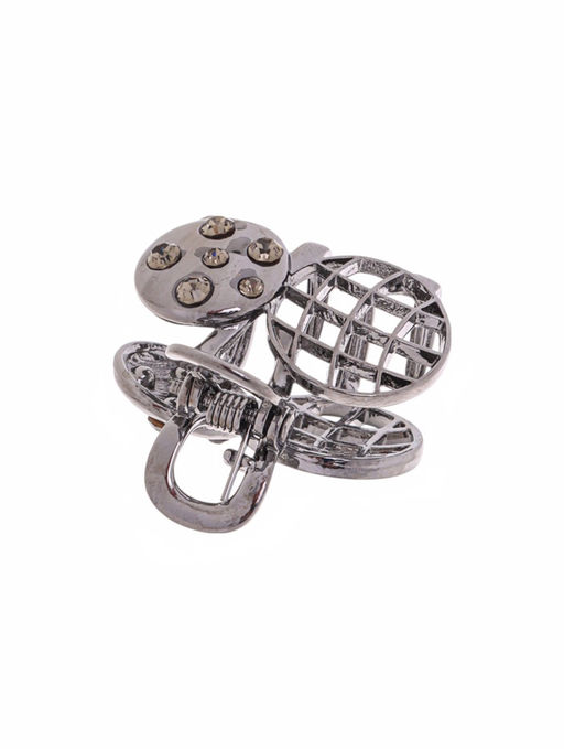 Цена за 6 шт. Крабик для волос «Оливия», вишенки, 2.5 см, чёрный