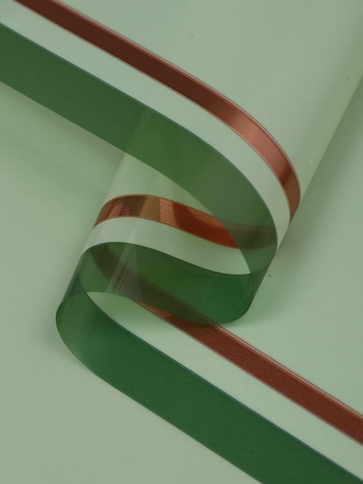 Цена за 20 шт. Плёнка для цветов «Двойная кайма», лаймовый сок, 57×57±2 см