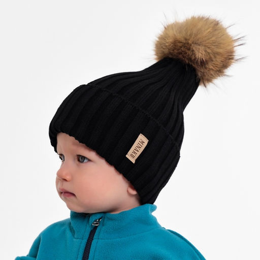 Шапка детская MINAKU, размер 44-46 (9 мес. - 1 год), чёрная