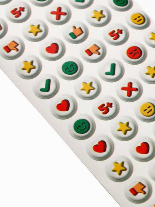 Цена за 3 шт. Наклейки детские оценки «Пять с плюсом», 7×16 см, 10 листов