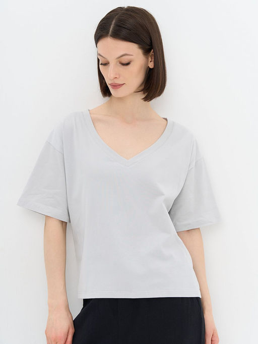 Футболка женская Vay из хлопка с лайкрой с длинным рукавом