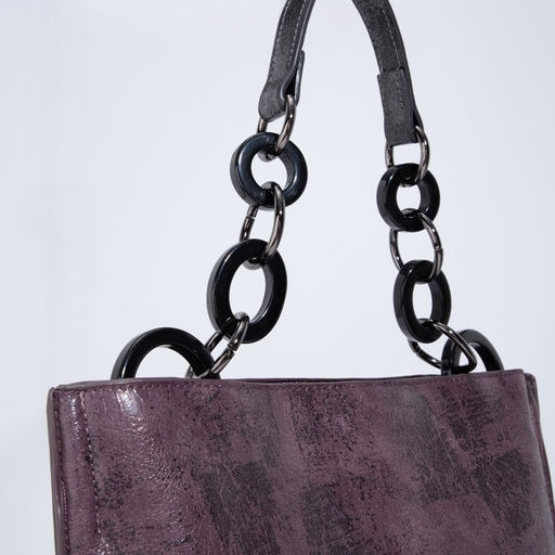 Сумка-тоут на молнии, наружный карман, длинный ремень, цвет фиолетовый - Simaland фото 4