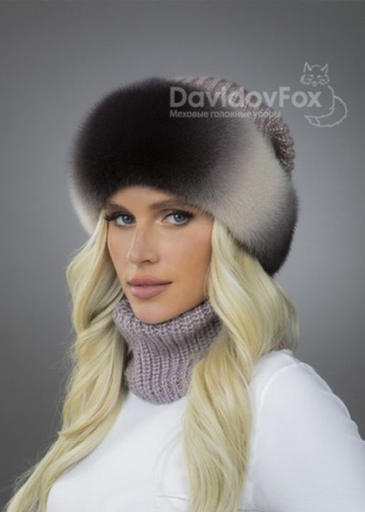 Шапка Ника норка трикотаж зефир