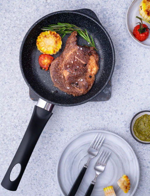 Сковорода Готовить легко stone несъемная ручка, 18 см - Нева металл посуда фото 9