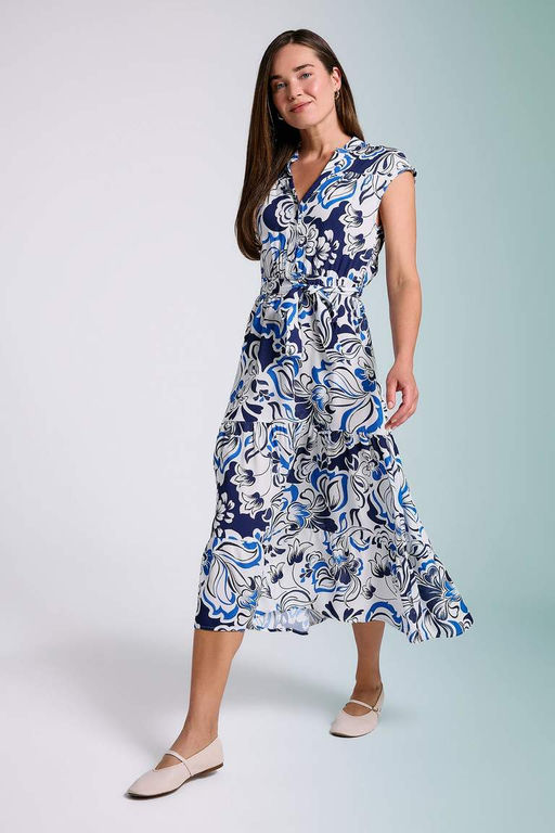 Платье миди без рукавов с рубашечным воротником и узором - Defacto фото 3