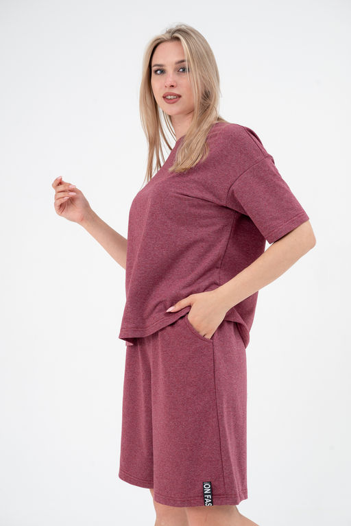 Костюм из футера унисекс бордо-меланж - Амадэль фото 33