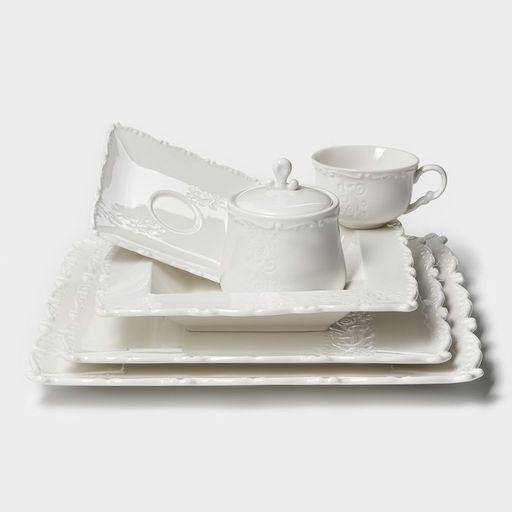 Блюдо Magistro Kingdom, 34.5×19.5×2.1 см, прямоугольное, фарфор, белое