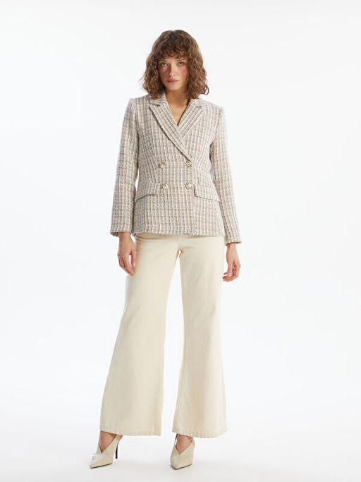Ekose Kad?n T?vit Blazer Ceket