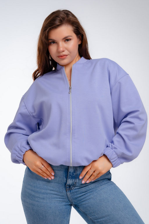 Бомбер из коттон фита сирень макси - Амадэль фото 18
