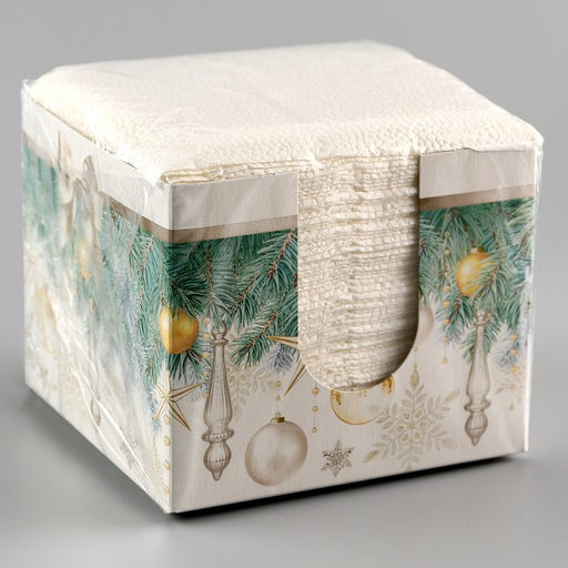 Салфетки бумажные в коробке «Ёлка», интерьерные, 75 листов