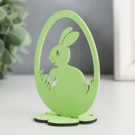 Цена за 4 шт. Декор Пасхальный Кролик 6,5х4,7х9,3 см (набор 2 детали) салатовый - Simaland фото 3