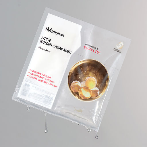 JMSOLUTION Тканевая премиум-маска с золотом и икрой Active Golden Caviar Mask Premium (33 мл)  фото 3