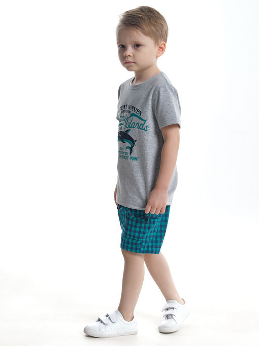 Комплект с шортами UD 4709/4710 серый/синий - Mini maxi фото 19