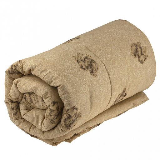 Одеяло 1,5 спальное "Н" "Верблюд", универсальное/всесезонное, 140х205 см, наполнитель 300г/м2, термоскрепленная верблюжья шерсть (30%/70%п/э), чехол поплекс "Премиум" (п/э 100%) стеганое, упак "Компакт" пакет ПВХ, еврослот, д25х55см/1кг, "Домашняя мо