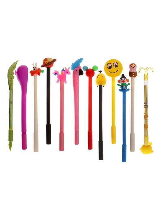 Цена за 2 шт. Ручка гелевая-прикол Курица МИКС