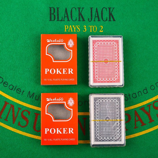 Карты игральные пластиковые 54 шт., 28 мкм, 6,5×9 см, чёрные