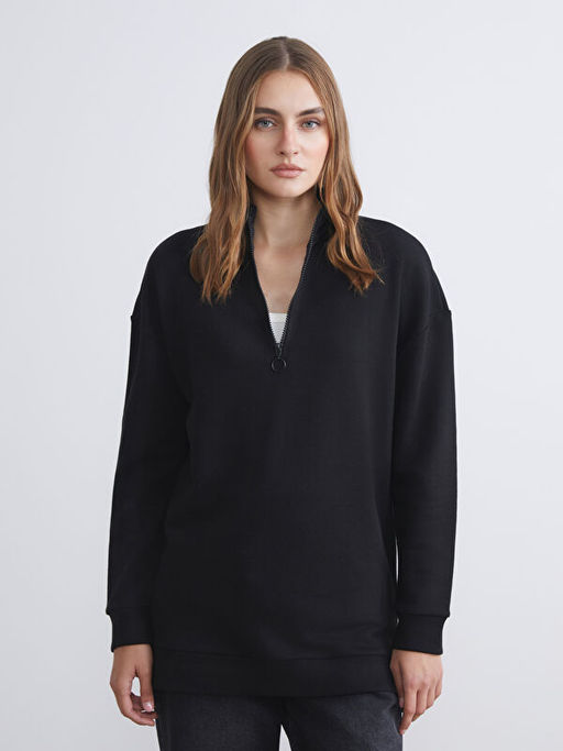 Dik Yaka Kad?n Sweatshirt Tunik