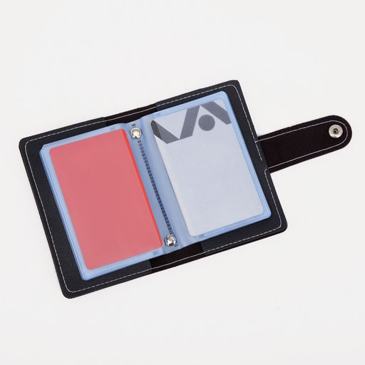 Визитница на кнопке, 26 карт, однотонная, чёрная