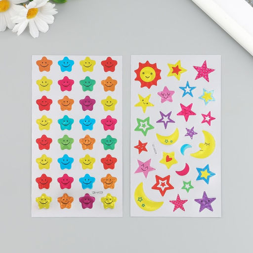 Цена за 3 шт. Наклейка пластик «Ночное небо», 9.5×17.5 см, МИКС