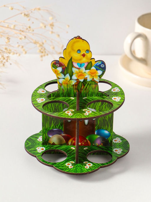 Подставка для 8 яиц в двух ярусах «Цыплёнок», 15.5×12.5 см