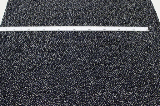 Микровельвет Маленькие лютики на чернильном, ш.1.1м, хлопок-100%, 130гр/м.кв - Купава фото 6