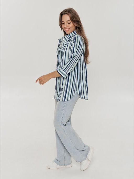 Жанетта туника женская (полоса синий) - Lovetex фото 57