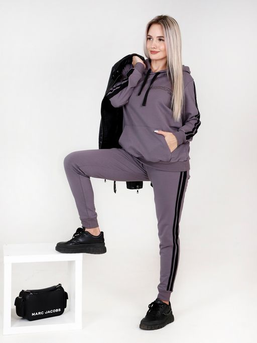 Костюм женский К-199 (футер с лайкрой) Серая