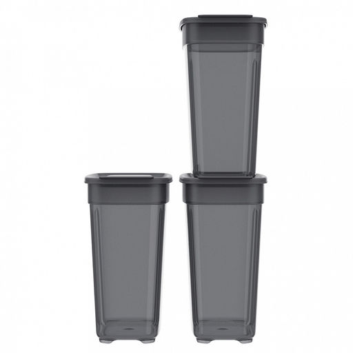 Контейнеров для сыпучих продуктов, набор 3 штук: 1,4л 3шт, полипропилен, дымчатый (Россия) - Домашняя мода фото 2