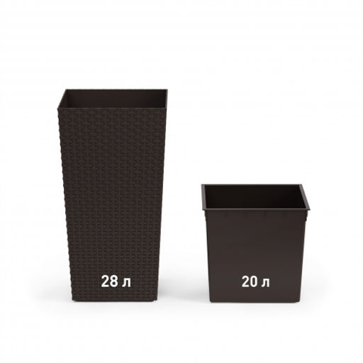 Кашпо Ротанг 285*270*515мм (со вставкой) (мокко) М8849 - Альтернатива фото 3