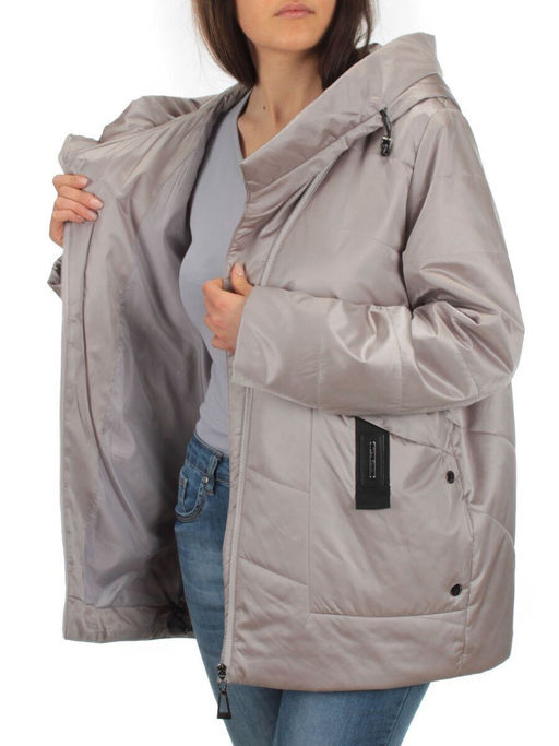 BM-05 GRAY/BEIGE Куртка демисезонная женская АЛИСА (100 гр. синтепон) - Фабричный китай фото 7