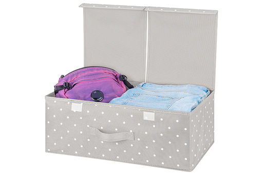 Короб складной для хранения 50*30*20 см Серый горошек + 2 крышки на липучке + ручка - Elan gallery фото 9