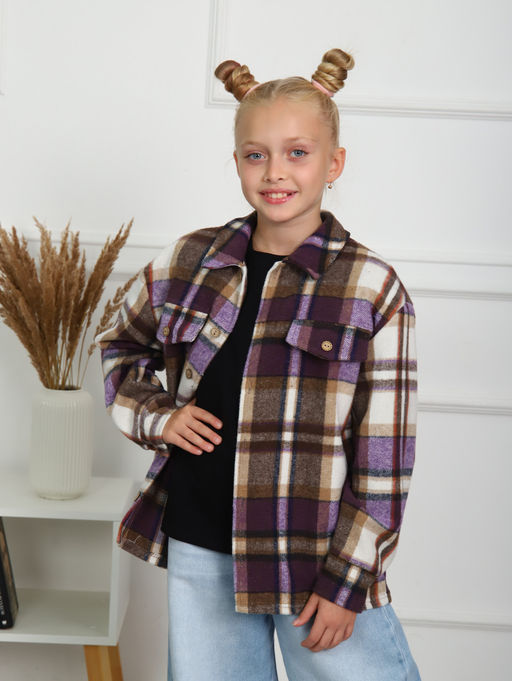 РБ012 Рубашка "Бавария" 2 (фиолетовый; коричневый)